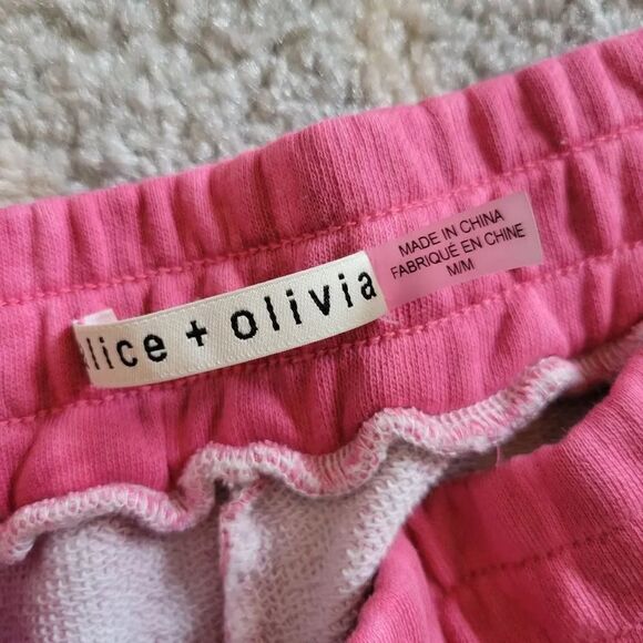 ALICE + OLIVIA Cropped tie-dyed French cotton-terry track pants. $239 Medium - Picture 8 of 9